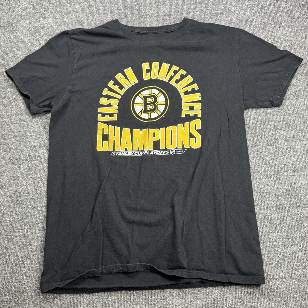Boston Bruins NHL Eastern Conference Champions Mens Large Black Roster Tee